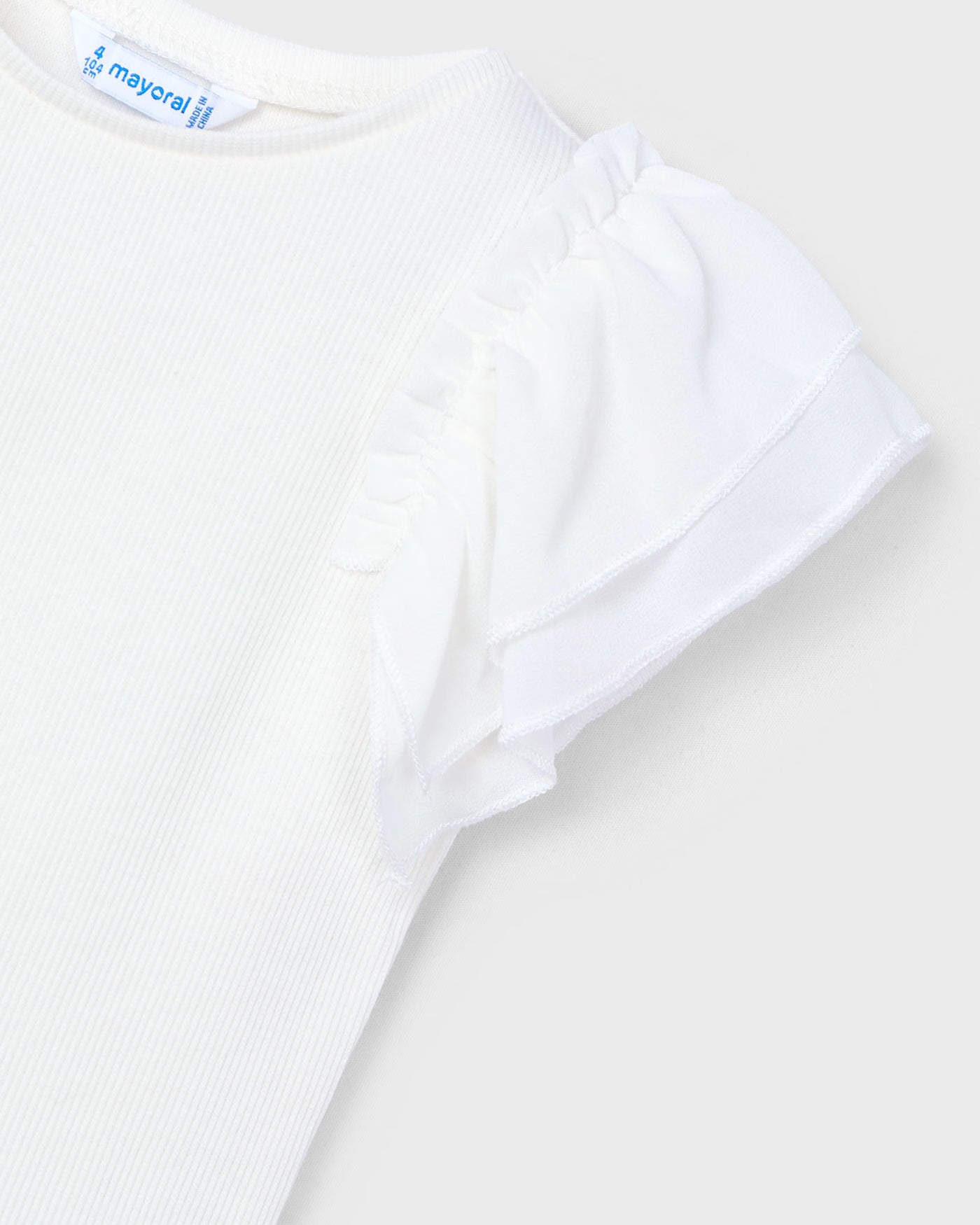 T-Shirt volant chiffon bambina Mayoral panna Mayoral Panna