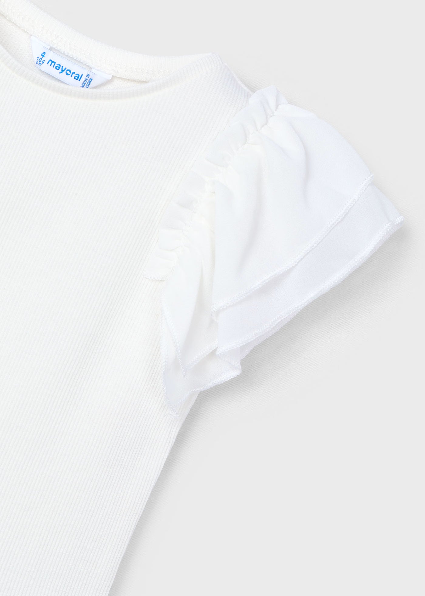 T-Shirt volant chiffon bambina Mayoral panna Mayoral Panna