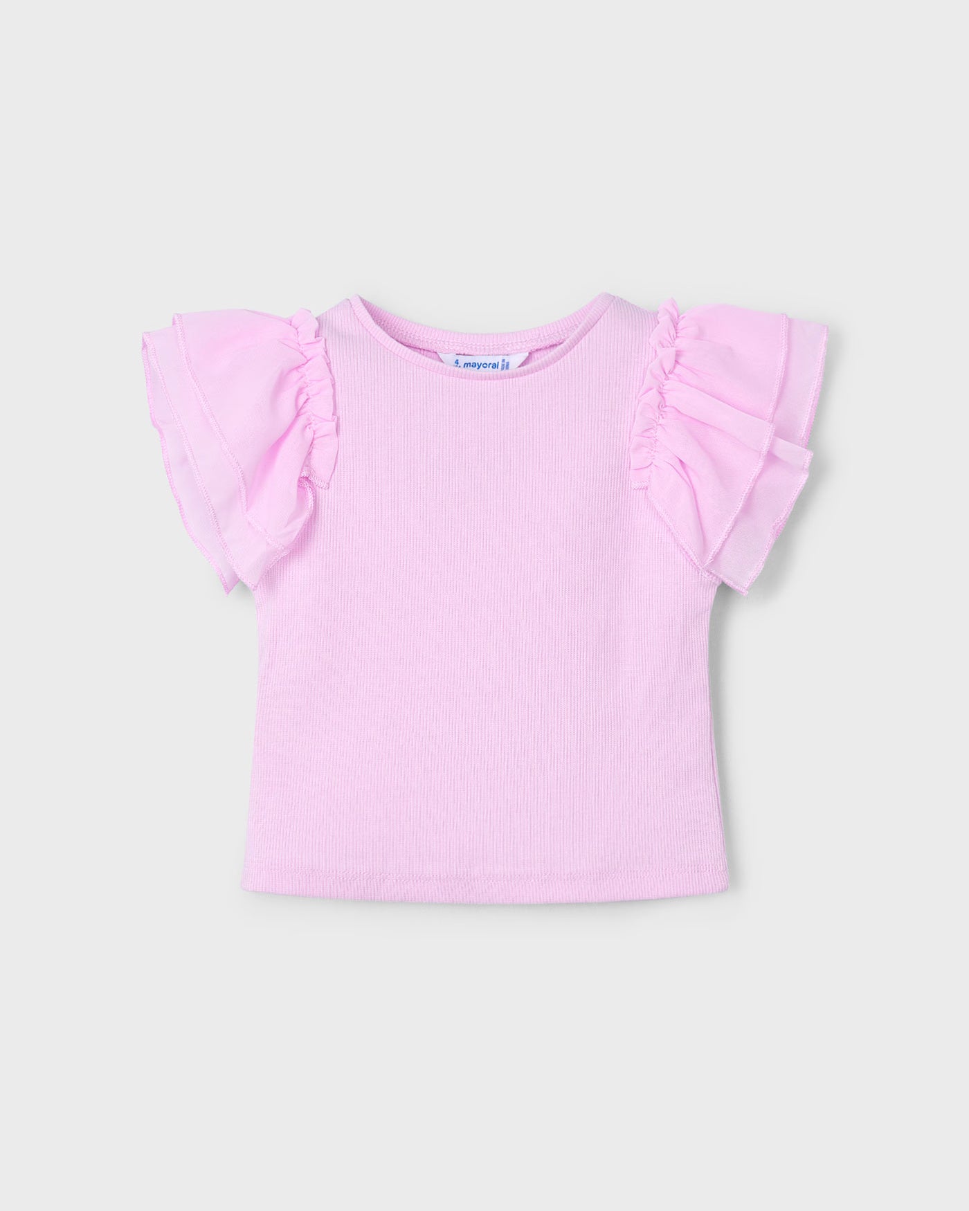 T-Shirt volant chiffon bambina Mayoral rosa orchidea Mayoral Rosa