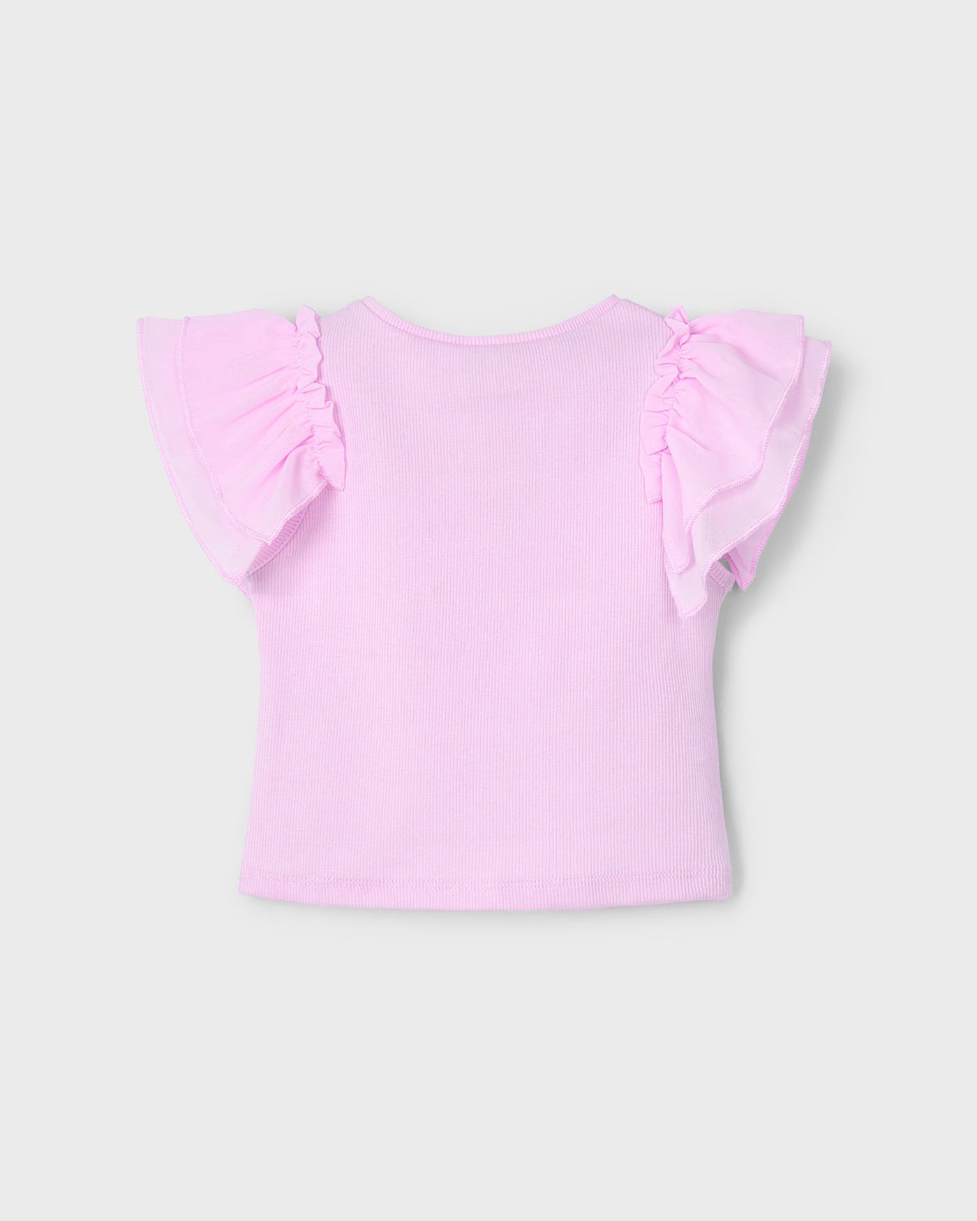 T-Shirt volant chiffon bambina Mayoral rosa orchidea Mayoral Rosa