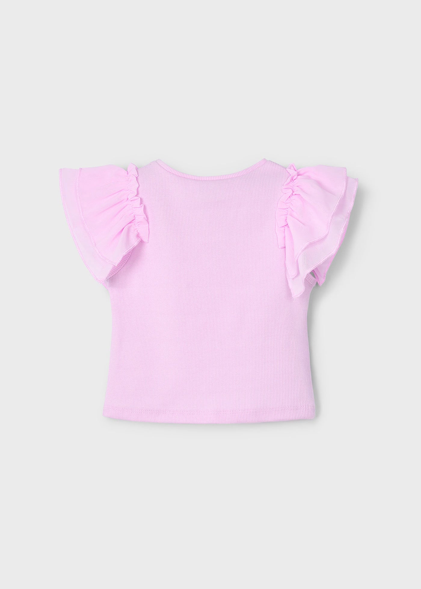 T-Shirt volant chiffon bambina Mayoral rosa orchidea Mayoral Rosa