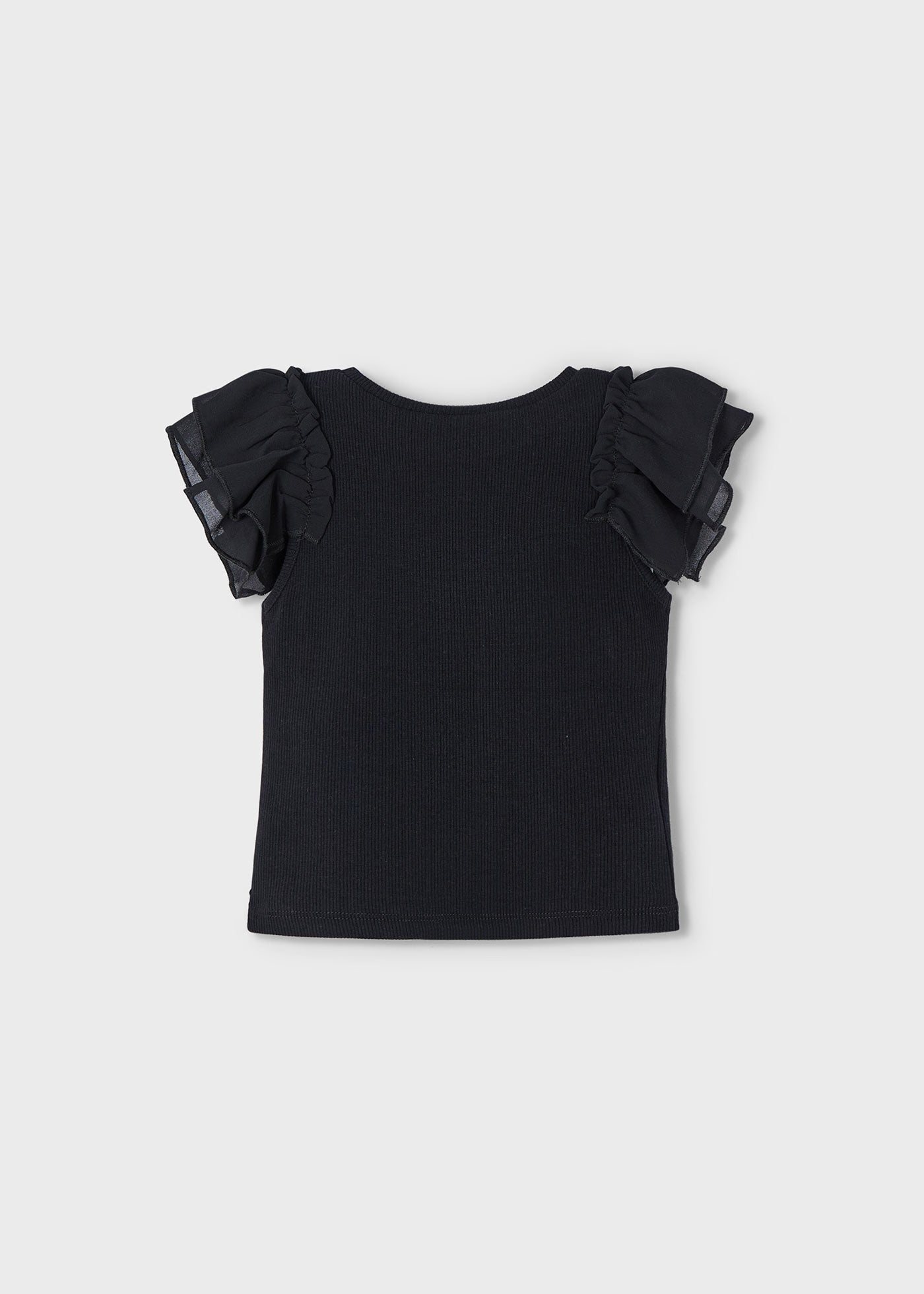 T-Shirt volant chiffon bambina Mayoral nero Mayoral Nero