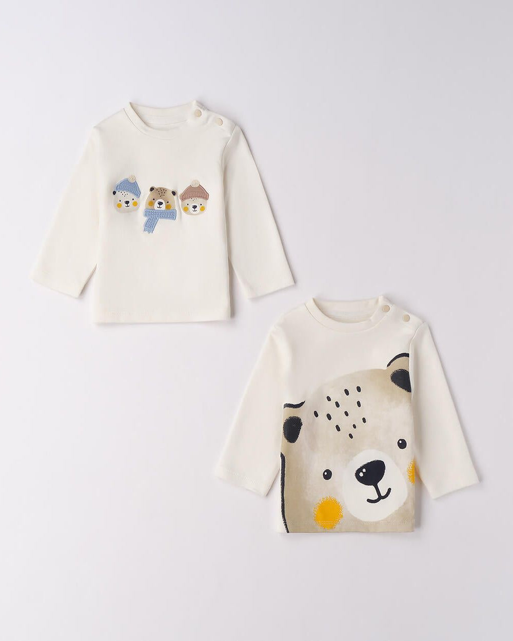 Maglietta caldo cotone neonato iDO Orsetto panna iDO 1 Mesi 56cm