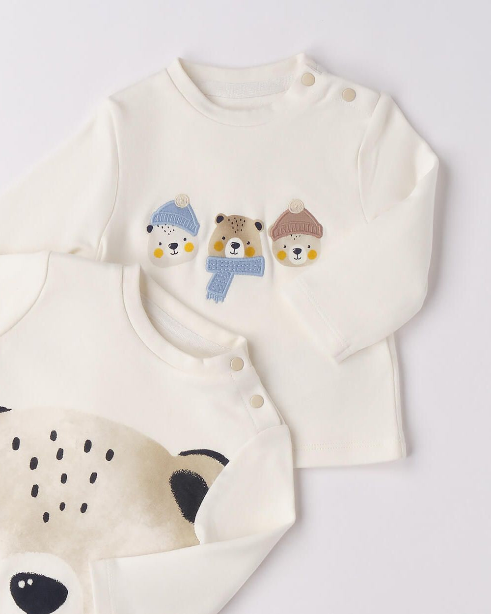 Maglietta caldo cotone neonato iDO Orsetto panna iDO 1 Mesi 56cm