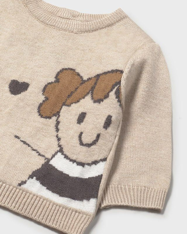 Maglioncino in maglia neonata Mayoral Newborn Bambola beige Mayoral 0-1 Mesi 55cm
