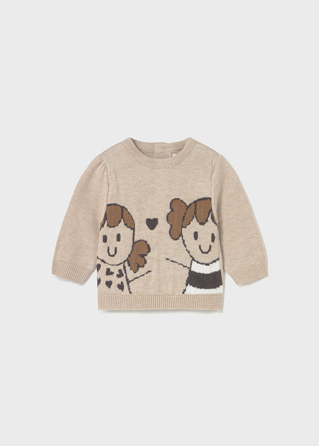 Maglioncino in maglia neonata Mayoral Newborn Bambola beige Mayoral 0-1 Mesi 55cm