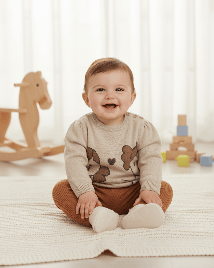 Maglioncino in maglia neonata Mayoral Newborn Bambola beige Mayoral 0-1 Mesi 55cm