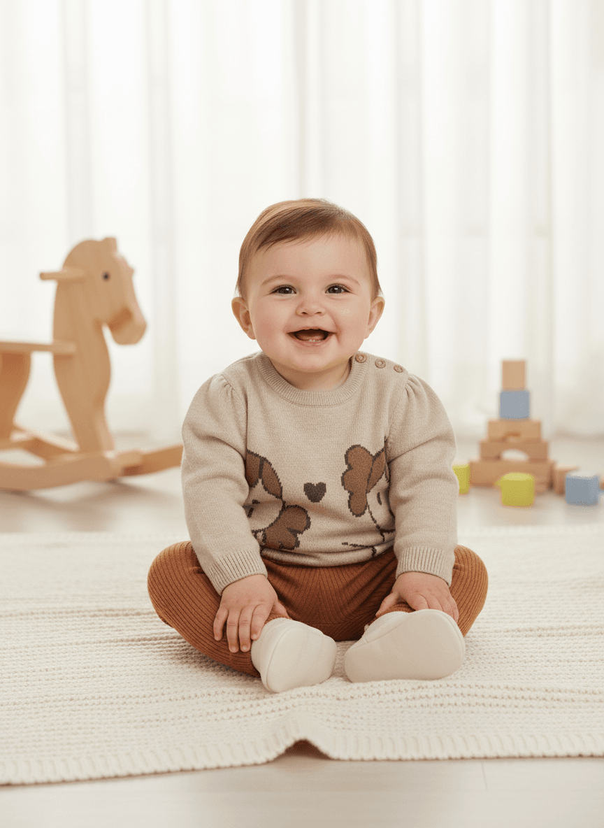 Maglioncino in maglia neonata Mayoral Newborn Bambola beige Mayoral 0-1 Mesi 55cm