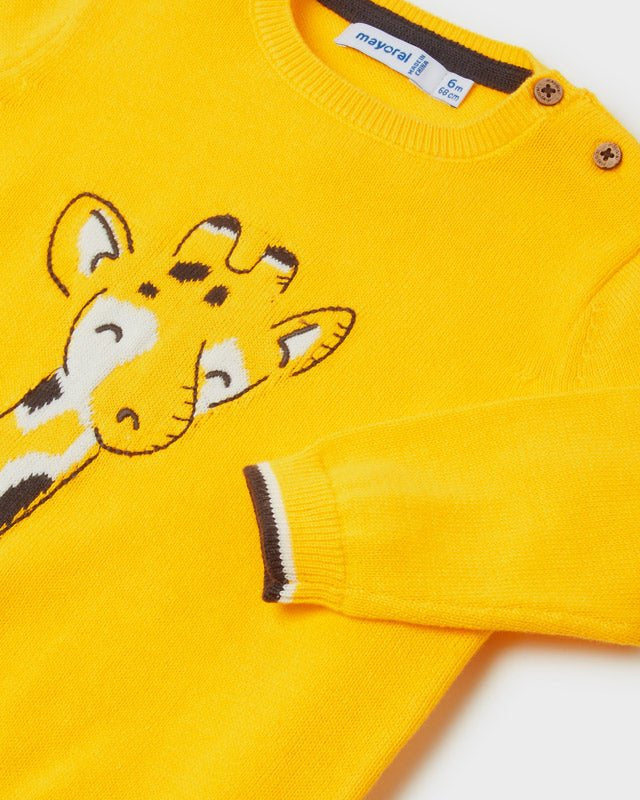 Maglioncino Jersey neonato Mayoral giallo giraffa - ErreGiModaBimbo