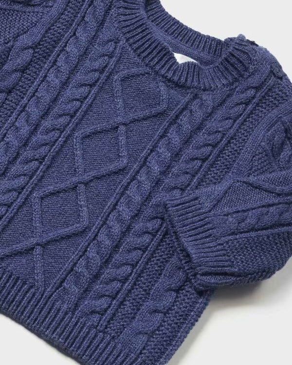 Maglioncino treccia neonato Mayoral Newborn blu - ErreGiModaBimbo