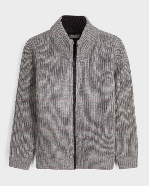 Maglioncino zip ragazzo Mayoral in tricot grigio tinta unita - ErreGiModaBimbo
