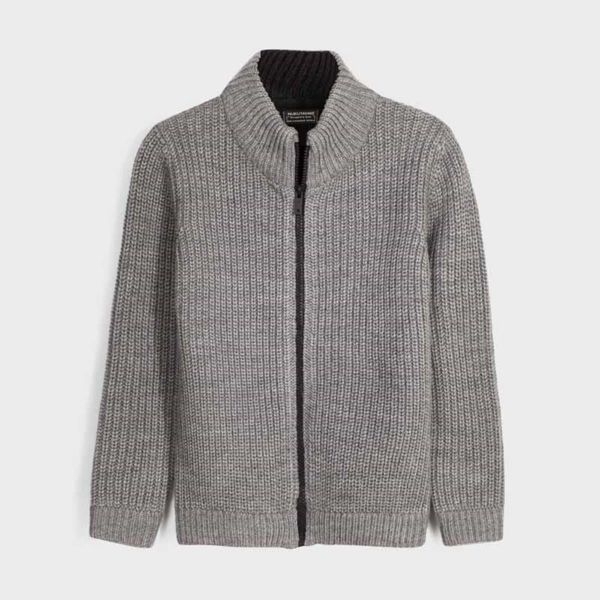 Maglioncino zip ragazzo Mayoral in tricot grigio tinta unita - ErreGiModaBimbo