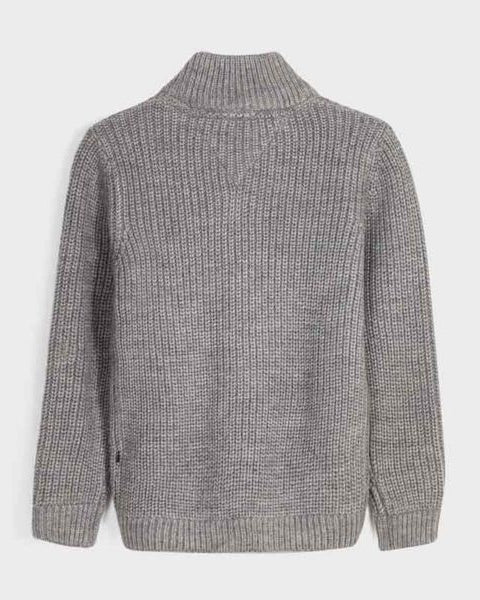 Maglioncino zip ragazzo Mayoral in tricot grigio tinta unita - ErreGiModaBimbo