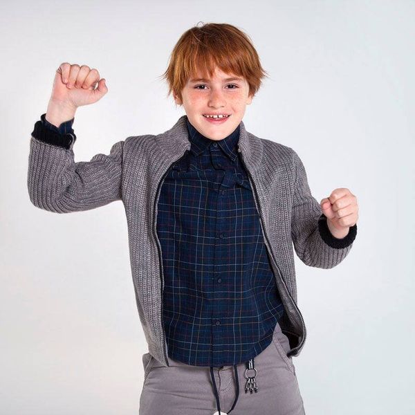 Maglioncino zip ragazzo Mayoral in tricot grigio tinta unita - ErreGiModaBimbo