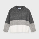Maglione bambina Mayoral trama righe grigie - ErreGiModaBimbo