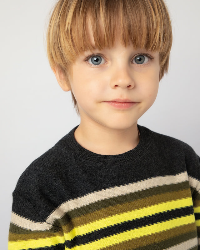 Maglione bambino Mayoral verde fantasia righe Mayoral Verde