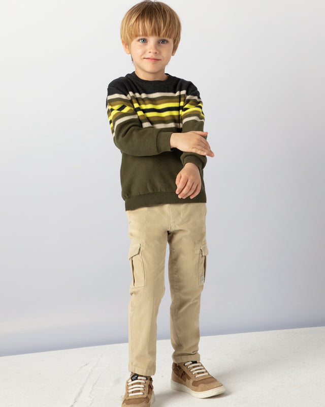 Maglione bambino Mayoral verde fantasia righe Mayoral Verde