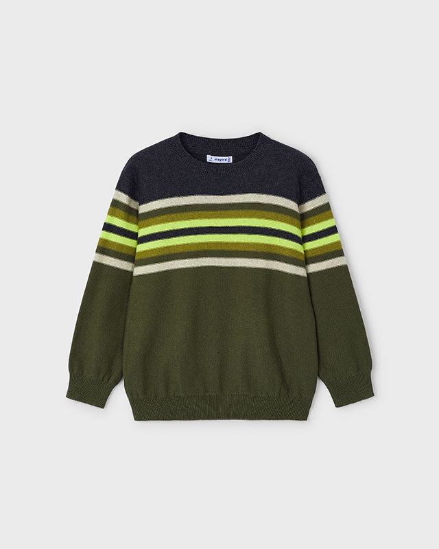 Maglione bambino Mayoral verde fantasia righe Mayoral Verde