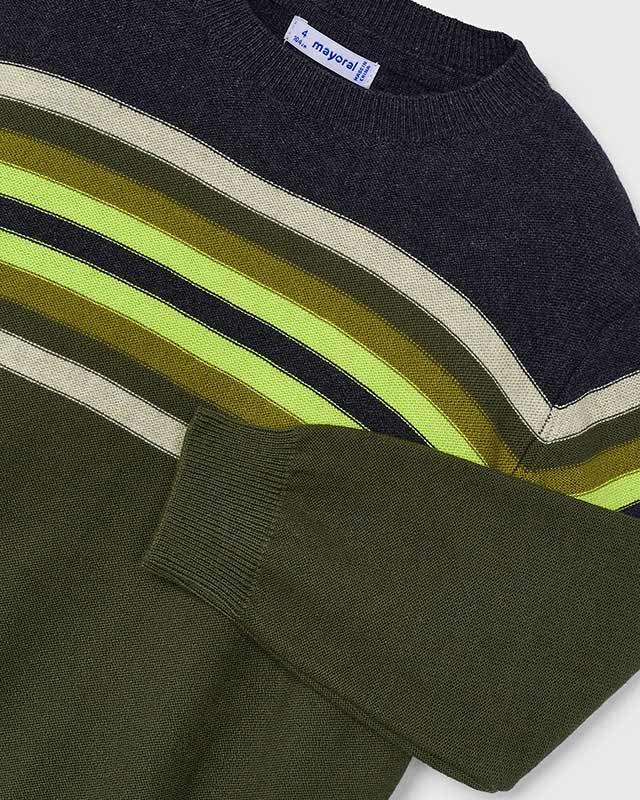 Maglione bambino Mayoral verde fantasia righe Mayoral Verde