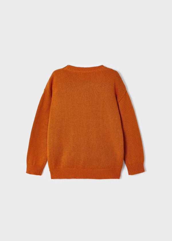 Maglione bambino ricamo Mayoral arancione zafferano - ErreGiModaBimbo