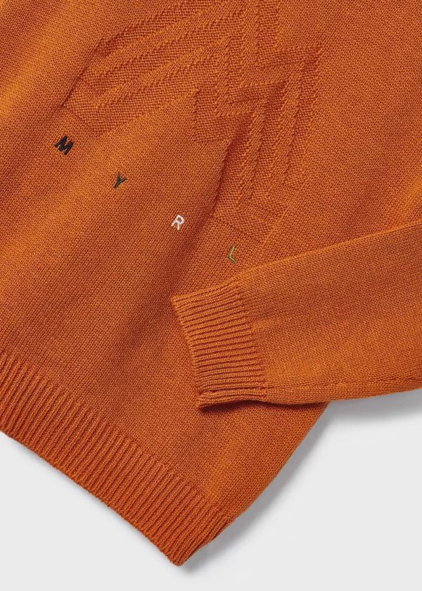Maglione bambino ricamo Mayoral arancione zafferano - ErreGiModaBimbo
