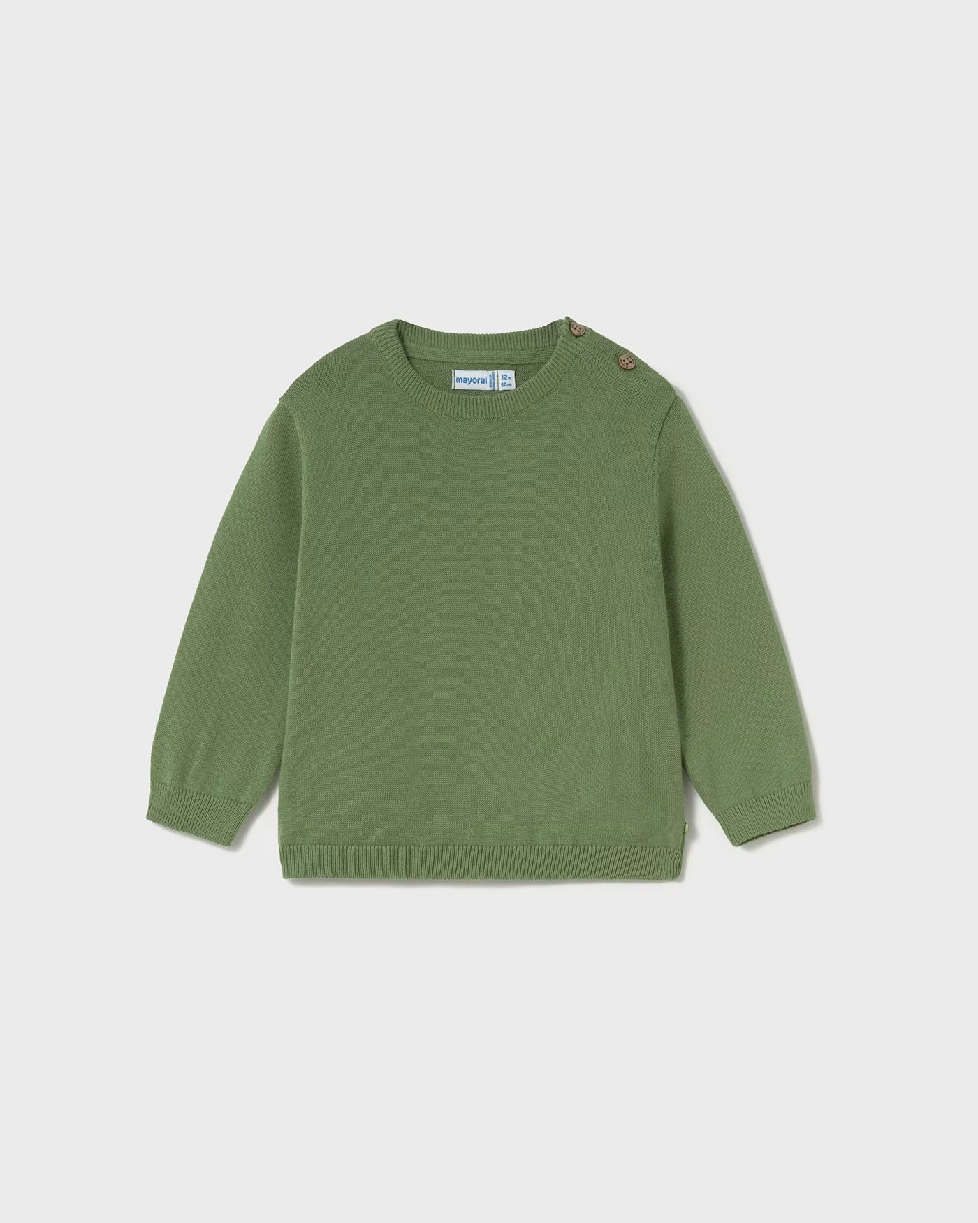 Maglione basico 100% cotone neonato Mayoral verde salvia Mayoral 6 Mesi 68cm