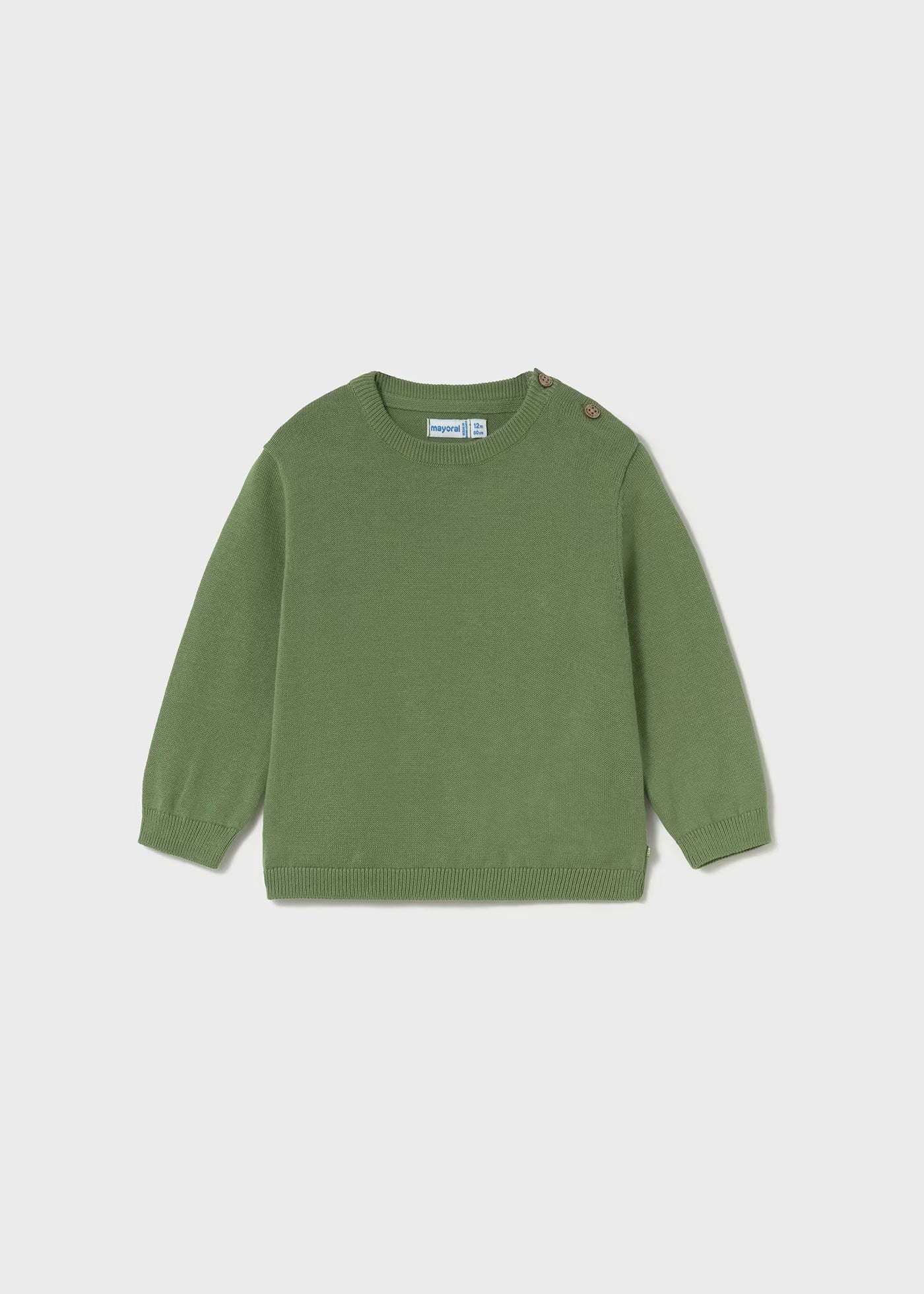 Maglione basico 100% cotone neonato Mayoral verde salvia Mayoral 6 Mesi 68cm