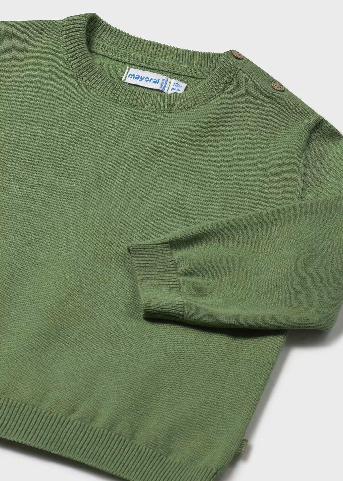 Maglione basico 100% cotone neonato Mayoral verde salvia Mayoral 6 Mesi 68cm