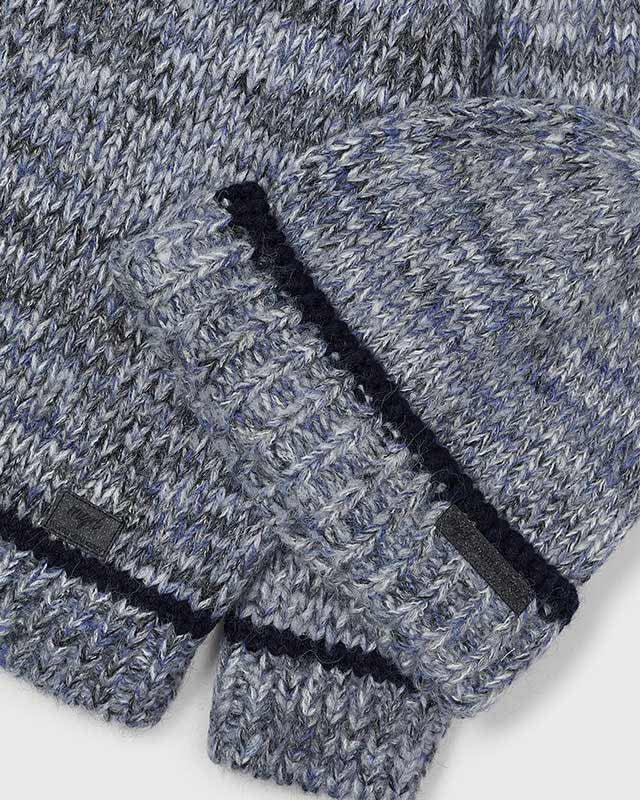 Maglione con cappello bambino Mayoral grigio mix azzurro Mayoral Grigio