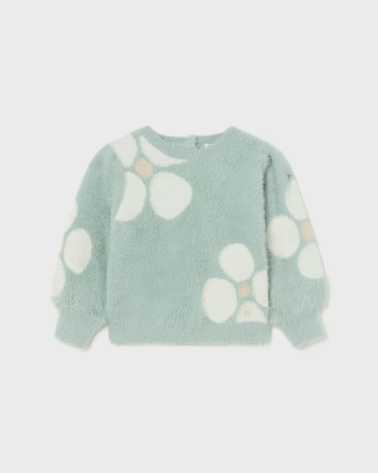 Maglione jacquard neonata Mayoral fantasia verde fiori Mayoral Verde