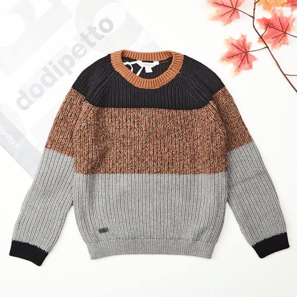 Maglione girocollo bambino Dodipetto tricolor di puro cotone - ErreGiModaBimbo