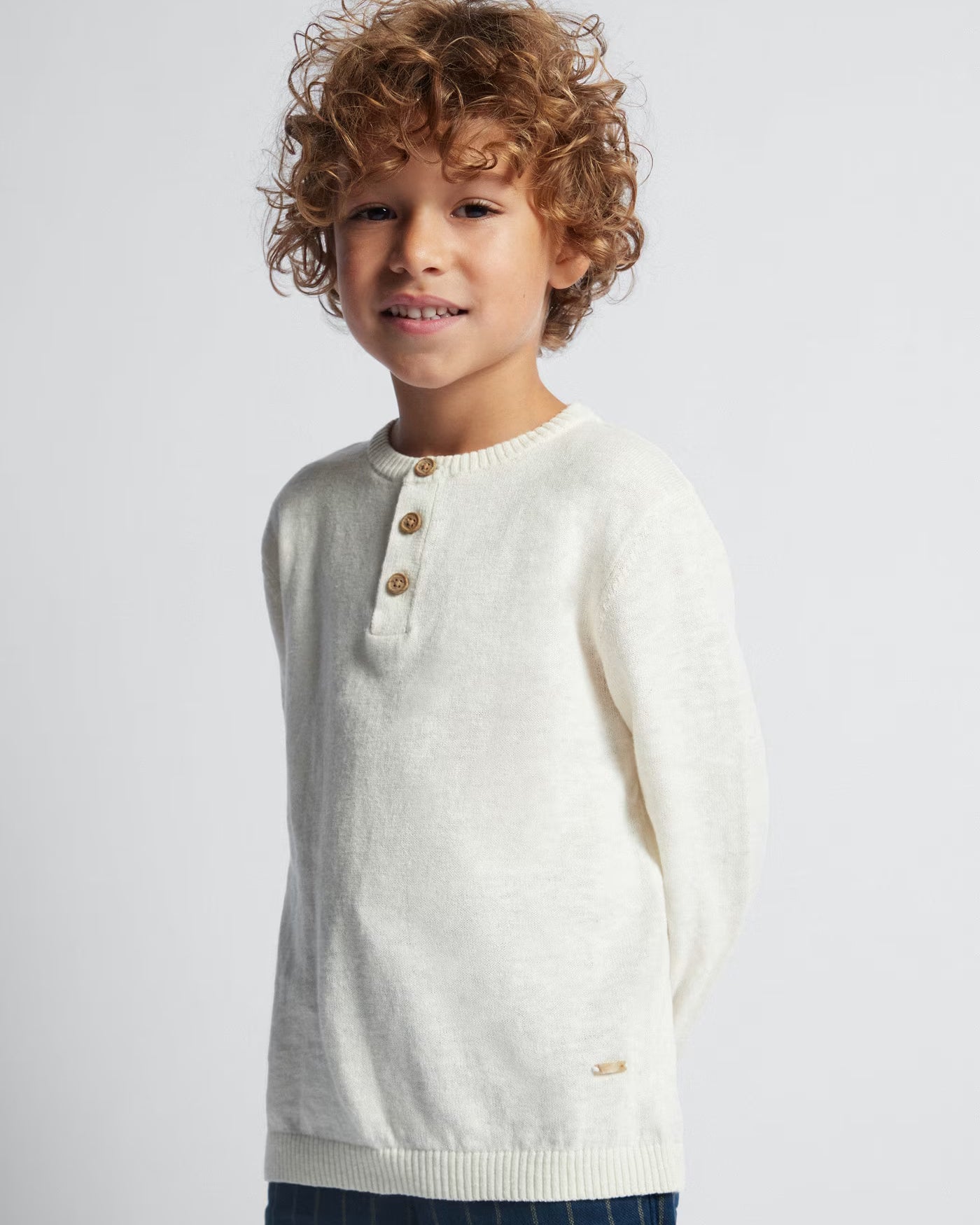 Maglione in lino con bottoni bambino Mayoral verde Mayoral Verde
