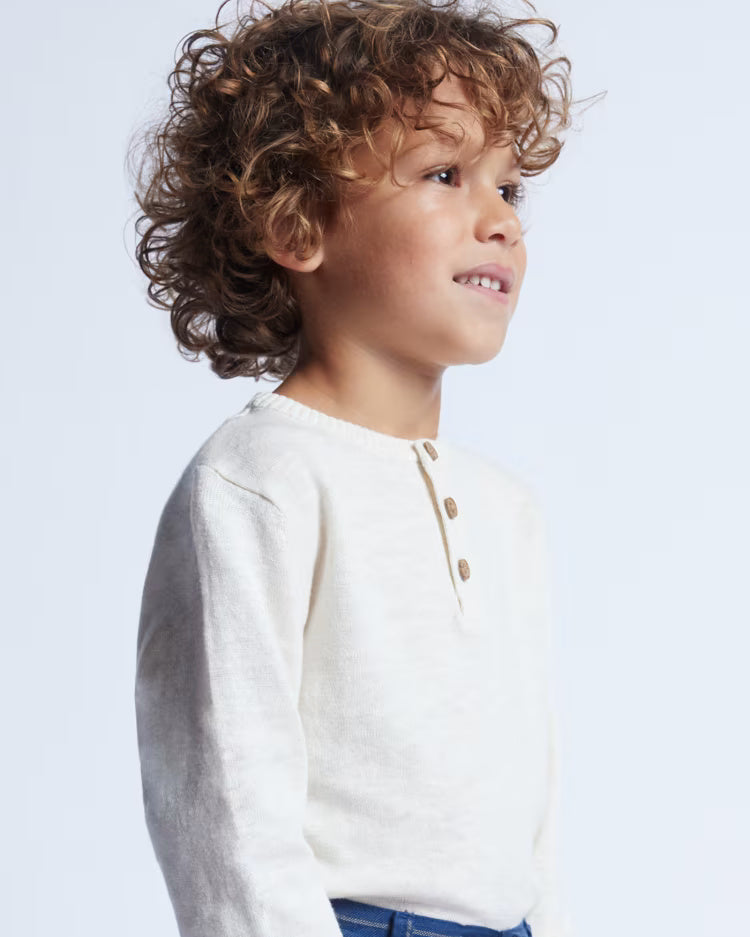 Maglione in lino con bottoni bambino Mayoral panna Mayoral Panna