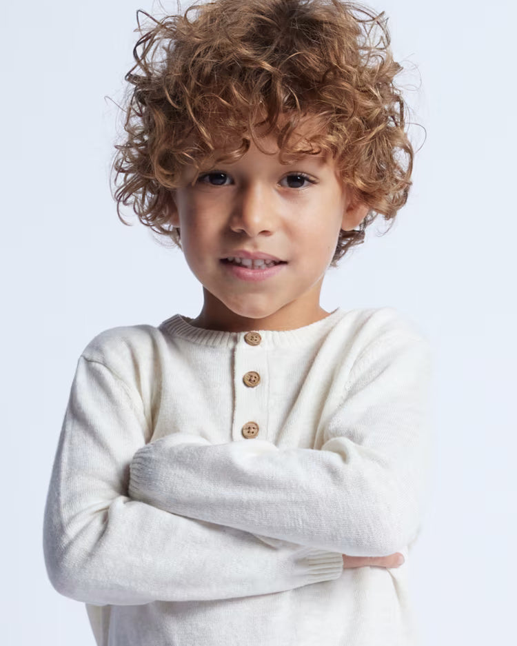 Maglione in lino con bottoni bambino Mayoral panna Mayoral Panna