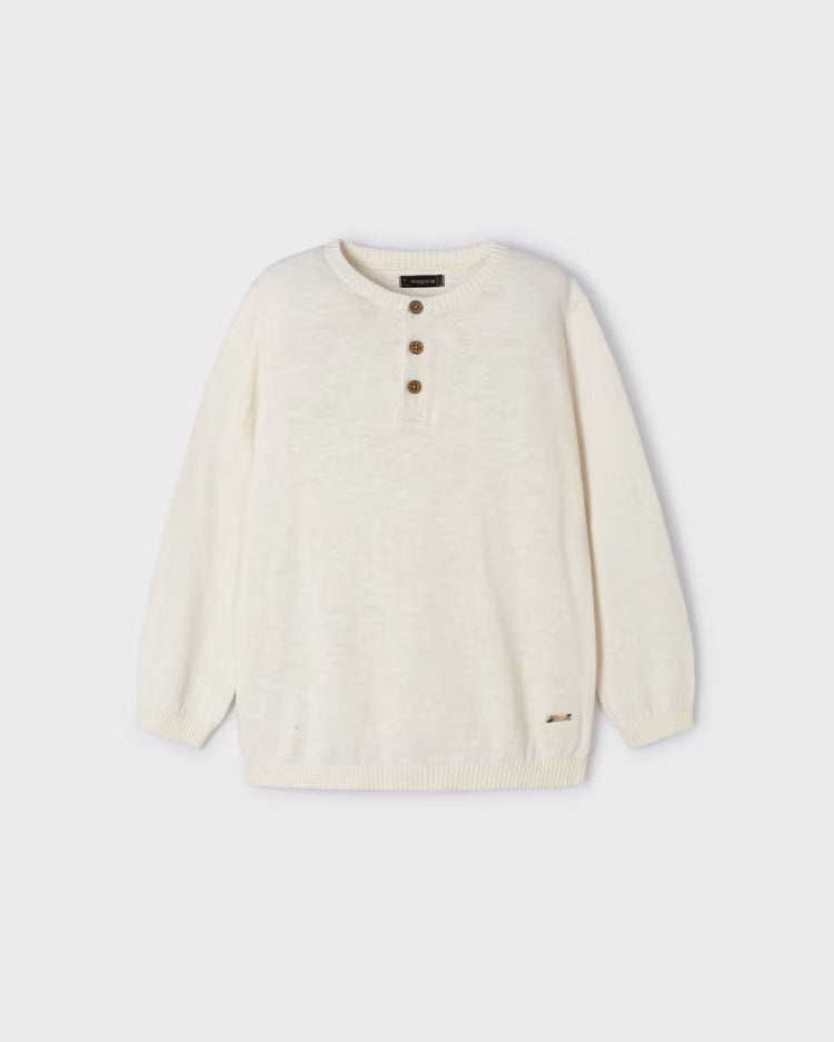Maglione in lino con bottoni bambino Mayoral panna Mayoral Panna