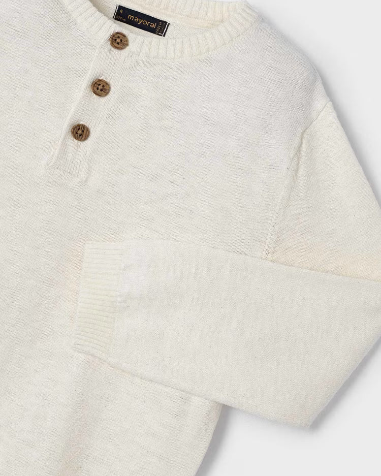 Maglione in lino con bottoni bambino Mayoral panna Mayoral Panna