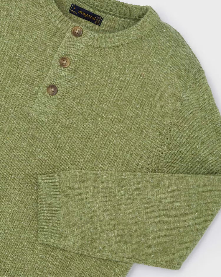 Maglione in lino con bottoni bambino Mayoral verde Mayoral Verde