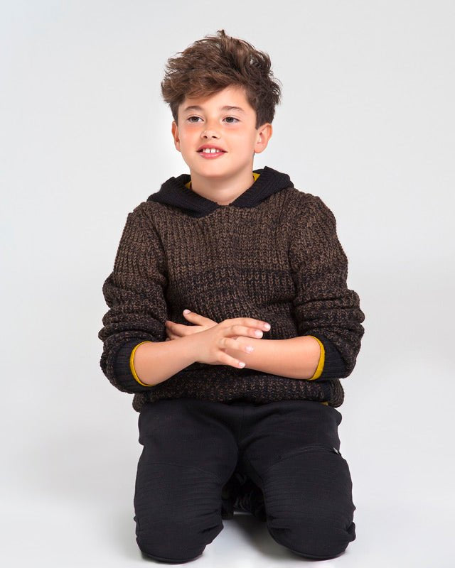 Maglione Jersey con cappuccio ragazzo Mayoral marrone - ErreGiModaBimbo