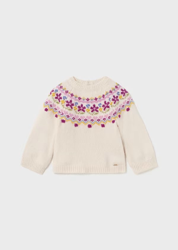 Maglione neonata Mayoral cecio fantasia in jacquard - ErreGiModaBimbo