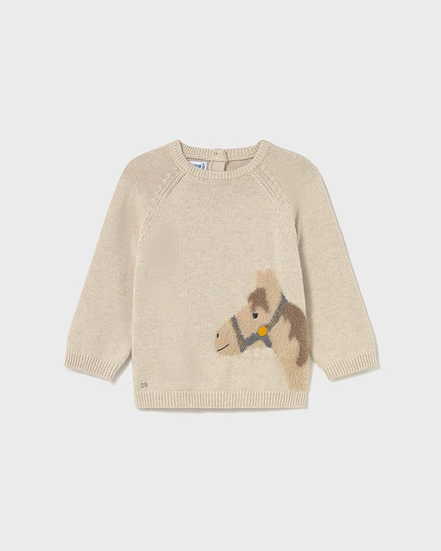 Maglione neonato Mayoral motivo peloso Cavallo beige Mayoral 6 Mesi 68cm
