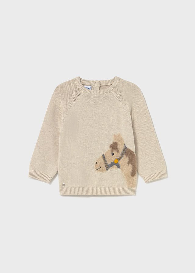 Maglione neonato Mayoral motivo peloso Cavallo beige Mayoral 6 Mesi 68cm