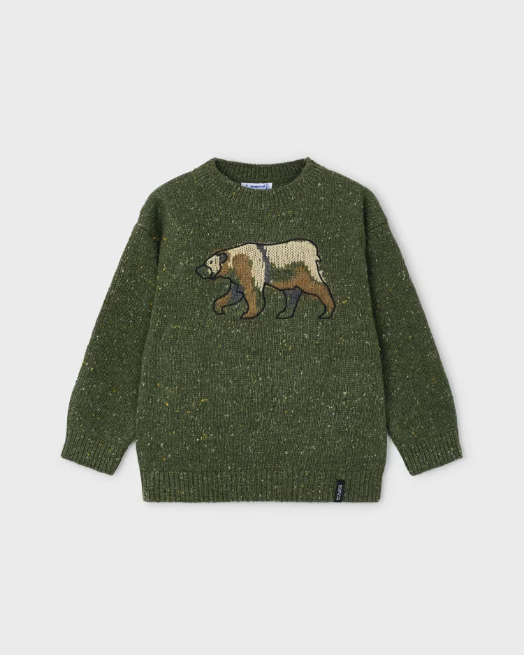 Maglione orso intarsi bambino Mayoral verde bosco Mayoral Verde