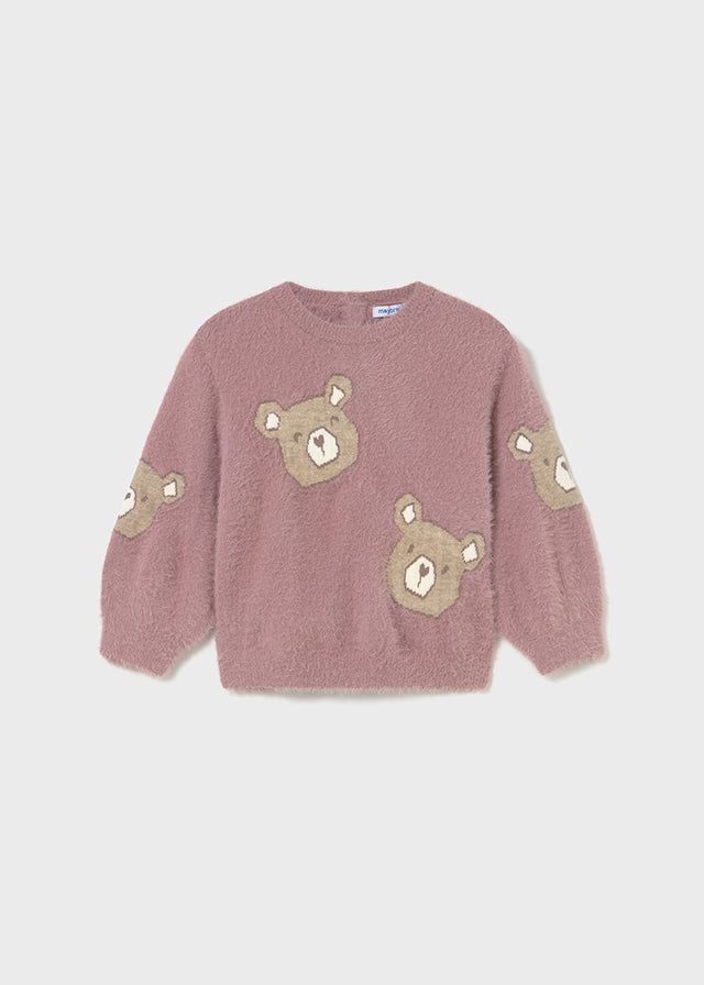Maglione pellicciotto neonata Mayoral Orsi rosa orchidea Mayoral 6 Mesi 68cm