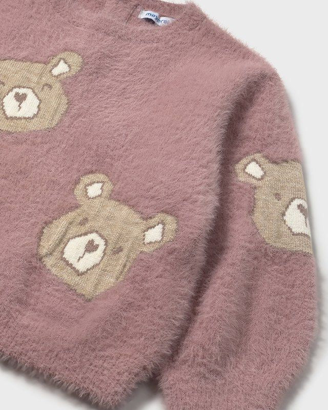 Maglione pellicciotto neonata Mayoral Orsi rosa orchidea Mayoral 6 Mesi 68cm