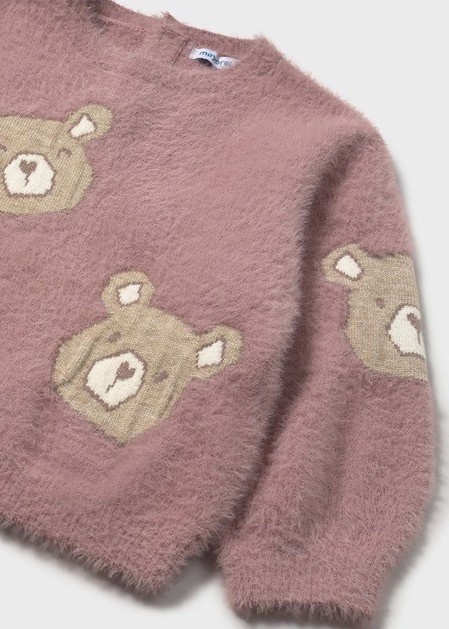Maglione pellicciotto neonata Mayoral Orsi rosa orchidea Mayoral 6 Mesi 68cm