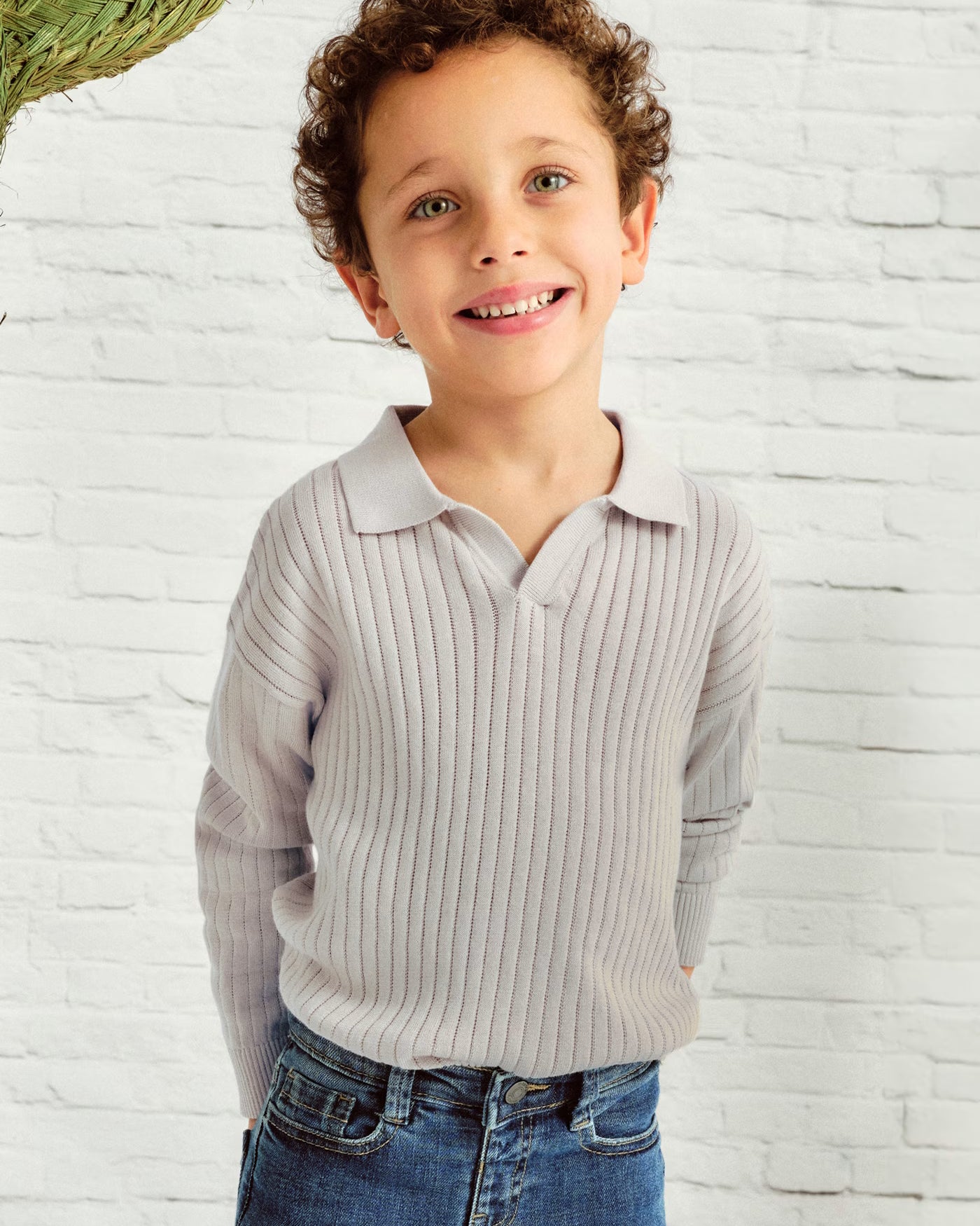 Maglione polo a costine bambino Mayoral grigio pietra Mayoral 2 Anni 92cm