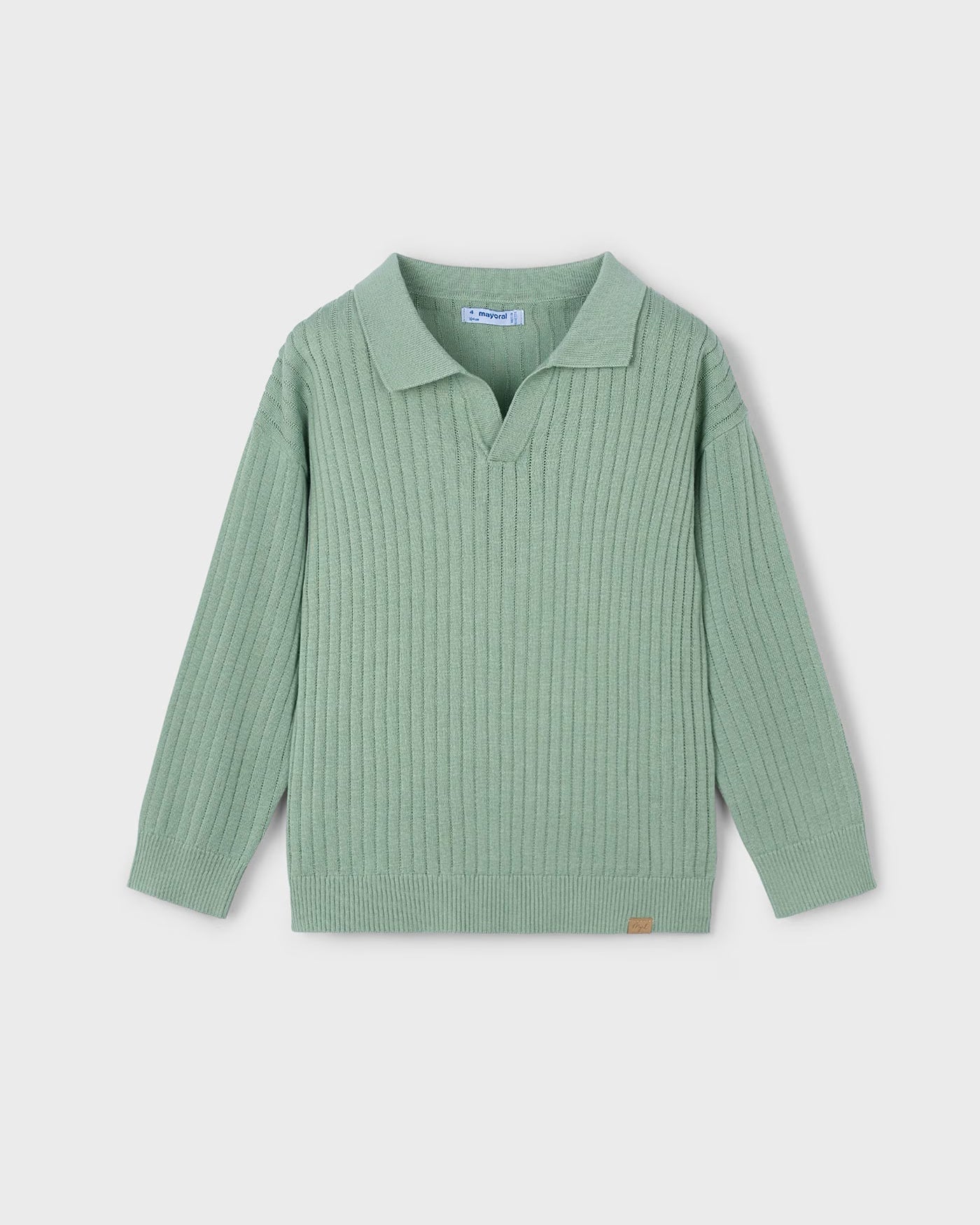 Maglione polo a costine bambino Mayoral verde alloro Mayoral Verde
