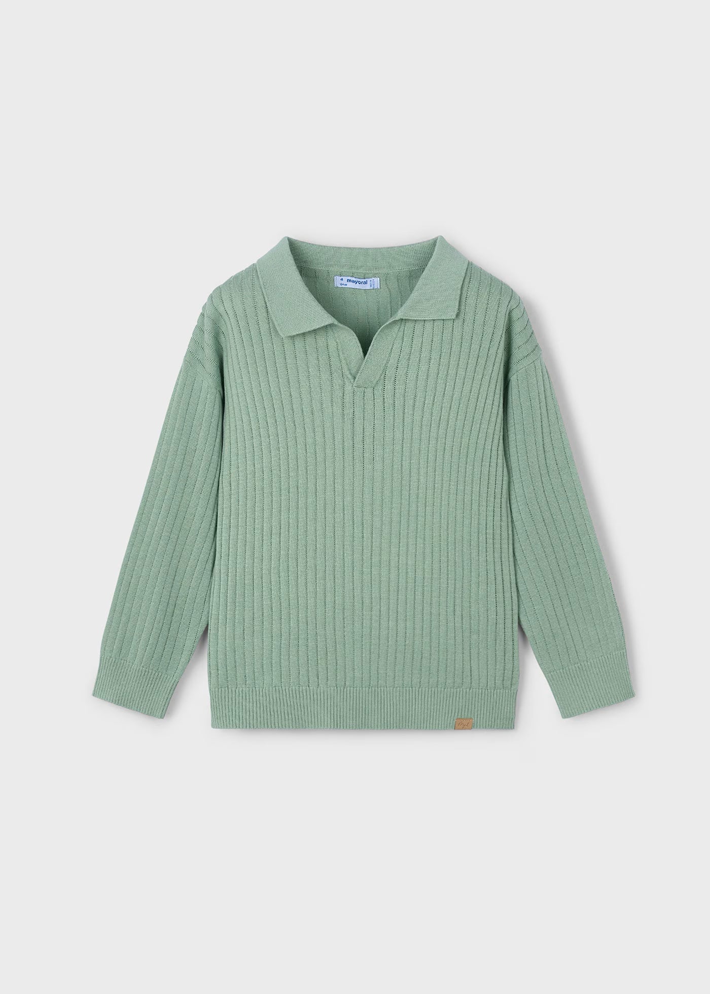 Maglione polo a costine bambino Mayoral verde alloro Mayoral Verde