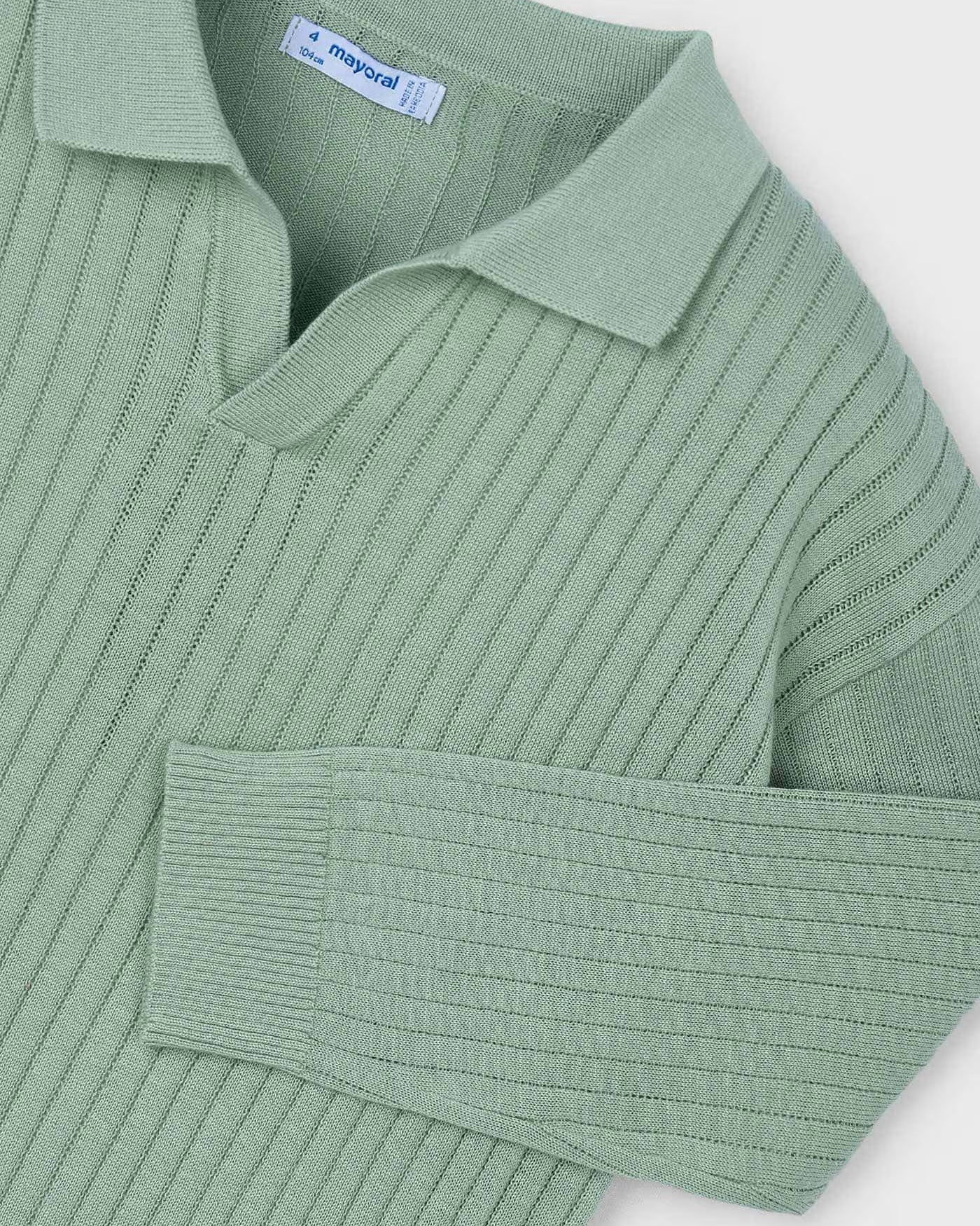 Maglione polo a costine bambino Mayoral verde alloro Mayoral Verde