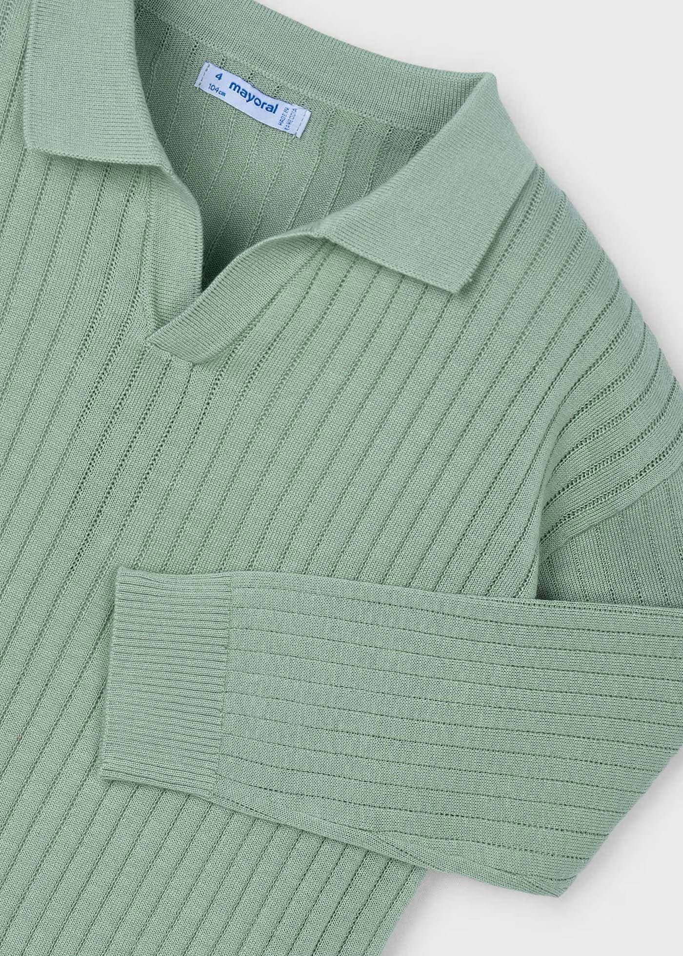 Maglione polo a costine bambino Mayoral verde alloro Mayoral Verde